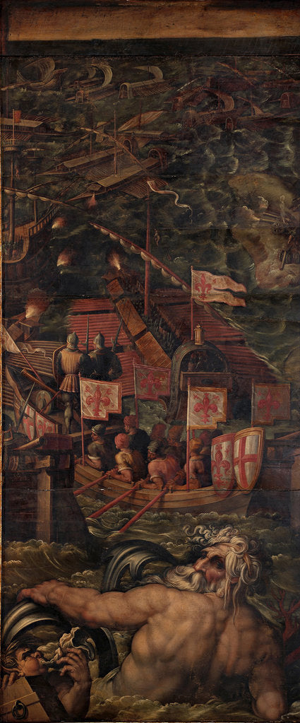 Detail of Sea battle between Florentines and Pisans, 1563-1565 by Giorgio Vasari