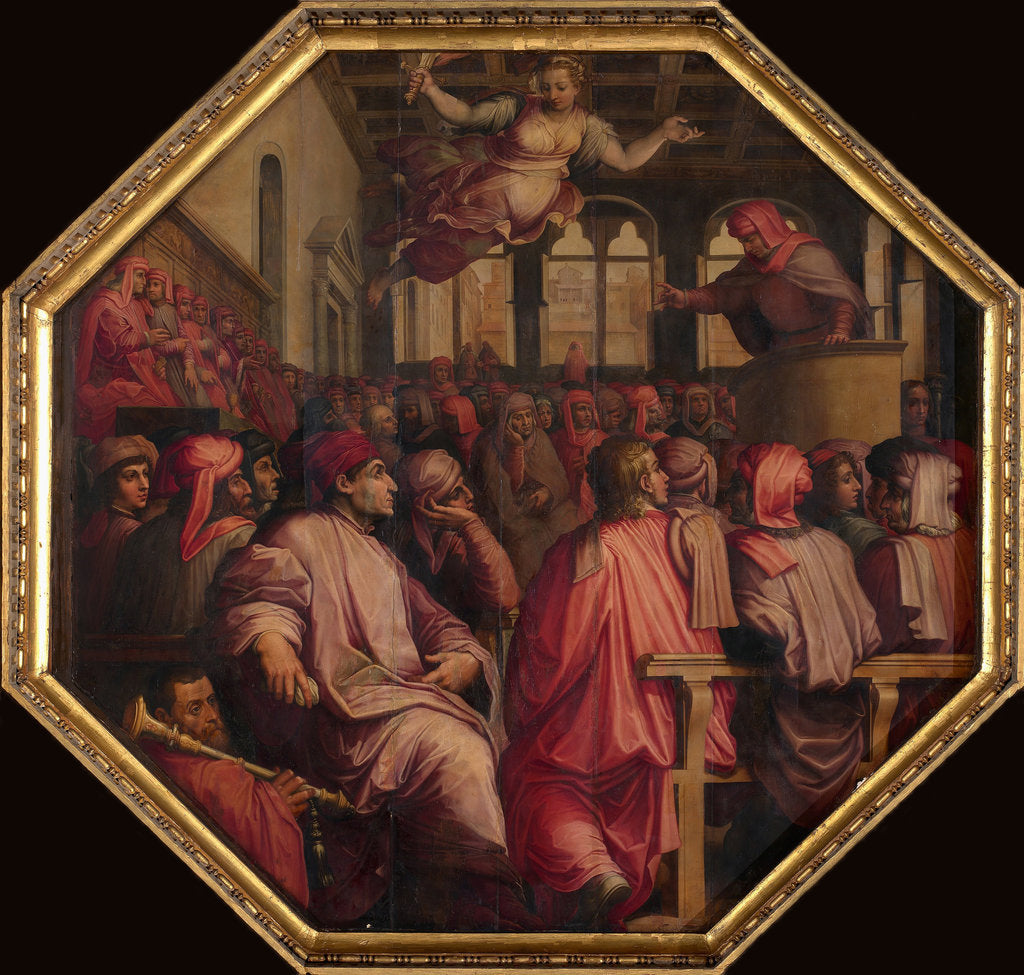 Detail of Speech by Antonio Giacomini for the war against Pisa in the Sala dei Duecento, 1563-1565 by Giorgio Vasari