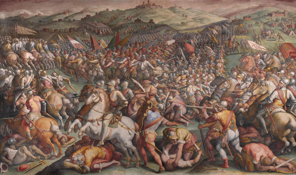 Detail of The Battle of Marciano in Val di Chiana, 1570-1571 by Giorgio Vasari