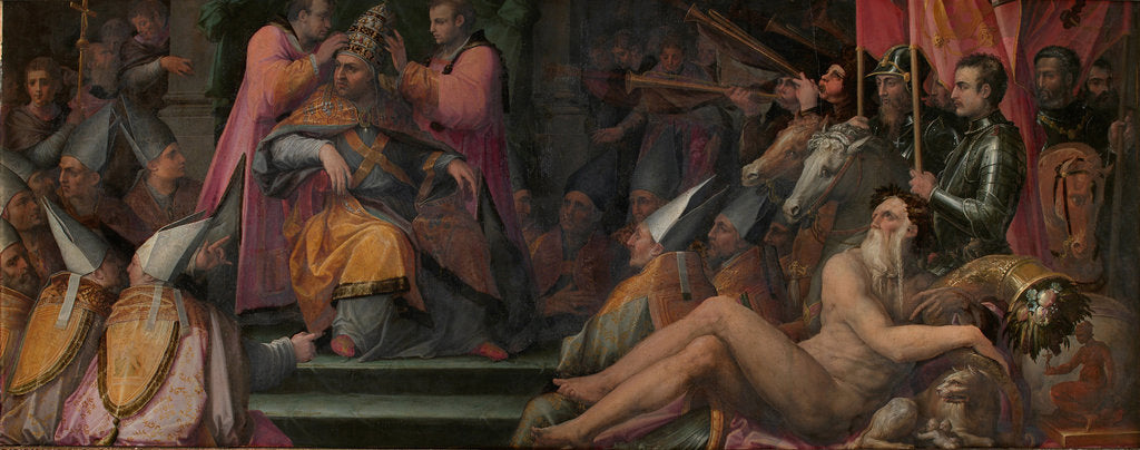 Detail of The election of Giovanni de Medici to papacy, 1555-1562 by Giorgio Vasari