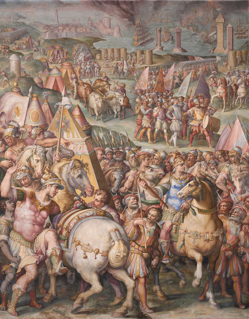 Detail of The emperor Maximilian lifts the Siege of Livorno, 1568-1571 by Giorgio Vasari