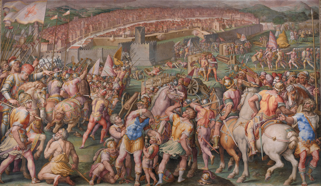 Detail of The storming of the fortress of Stampace in Pisa, 1568-1571 by Giorgio Vasari