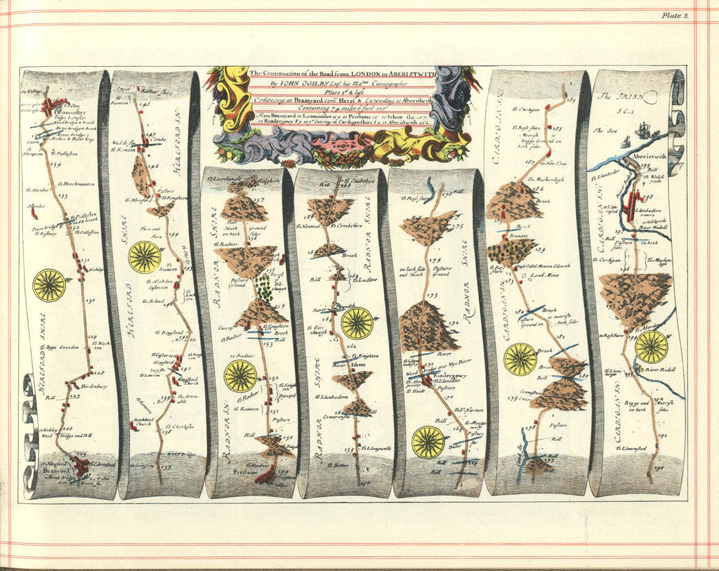 Detail of Britannia Atlas: The Continuation of the Road from London to Aberystwyth, 1675 by John Ogilby