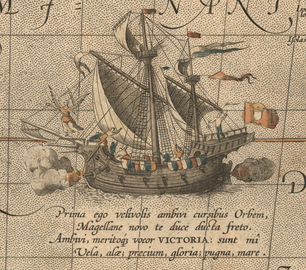Detail of The Victoria, a Spanish carrack by Abraham Ortelius