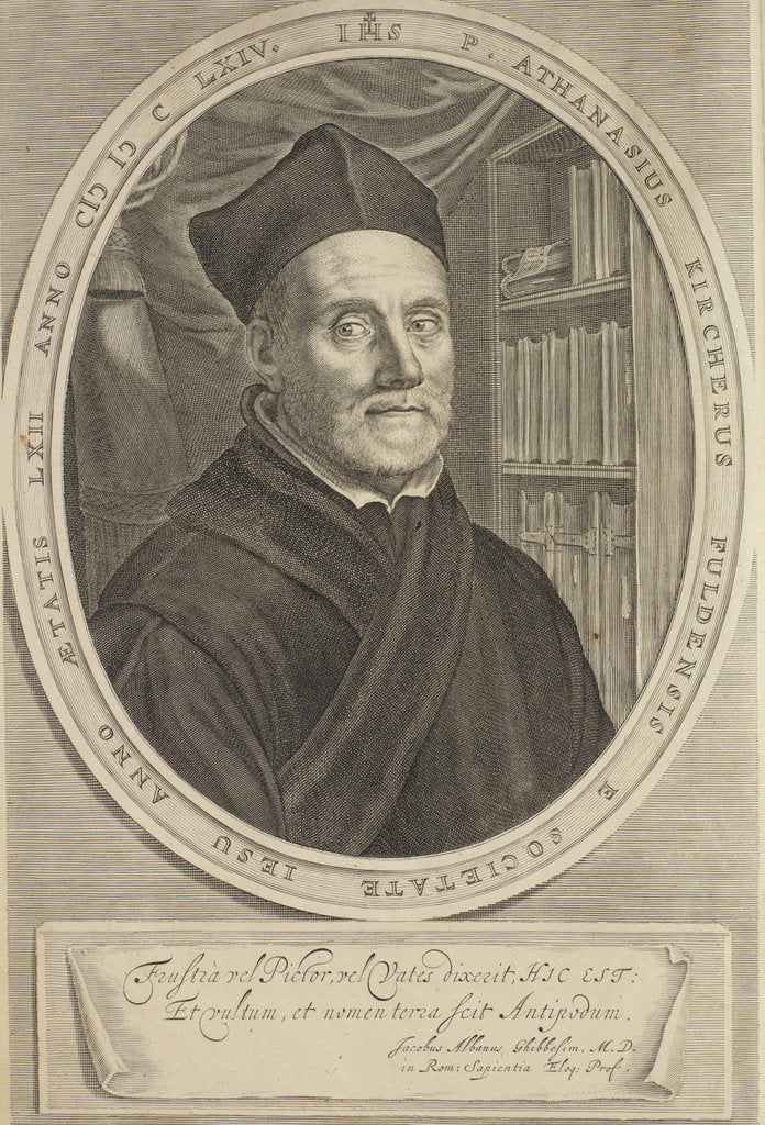Detail of Portrait of Athanasius Kircher, 1664 by Cornelis Abrahamsz. Bloemaert II
