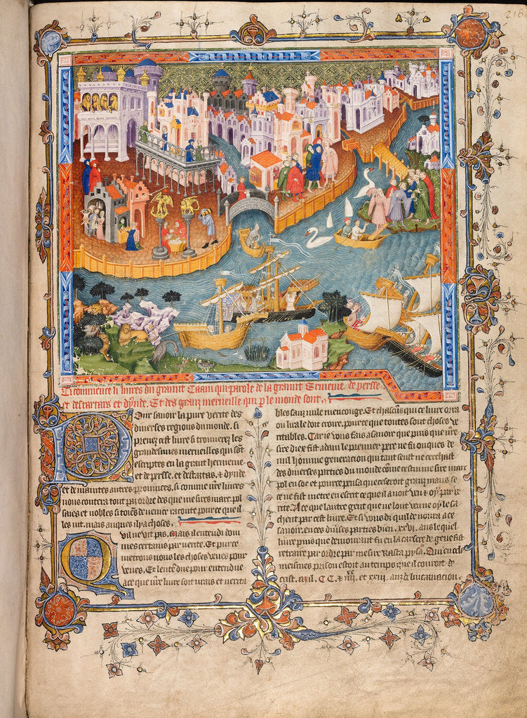 Detail of Marco Polo?s departure from Venice in 1271 (From Marco Polo?s Travels), ca 1400 by Anonymous