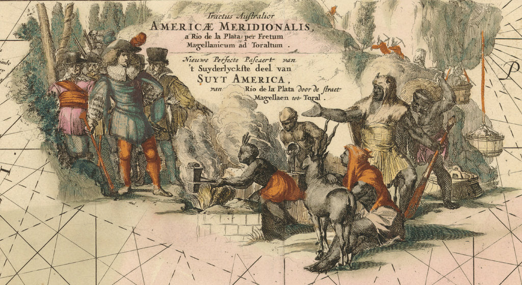 Detail of Tractus australior Americæ Meridionalis, a Rio de la Plata per Fretum Magellanicum ad Toraltum (deta by Frederik de Wit