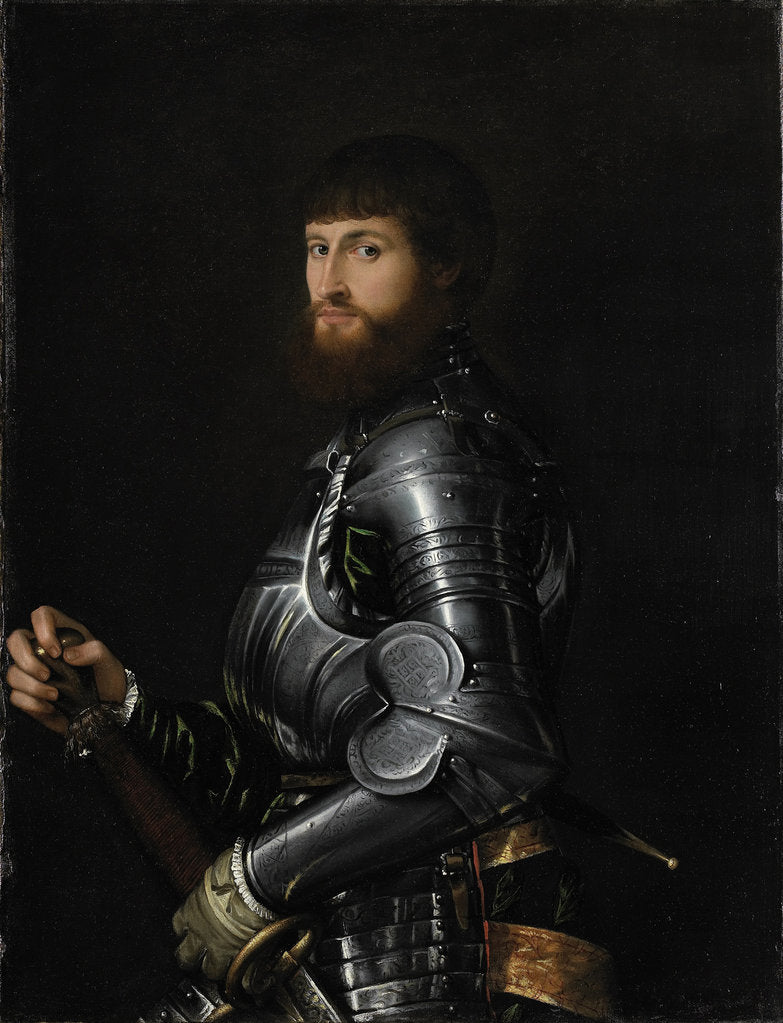 Detail of Portrait of a Nobleman in Armour, Between 1540 and 1560 by Giovan Battista Moroni