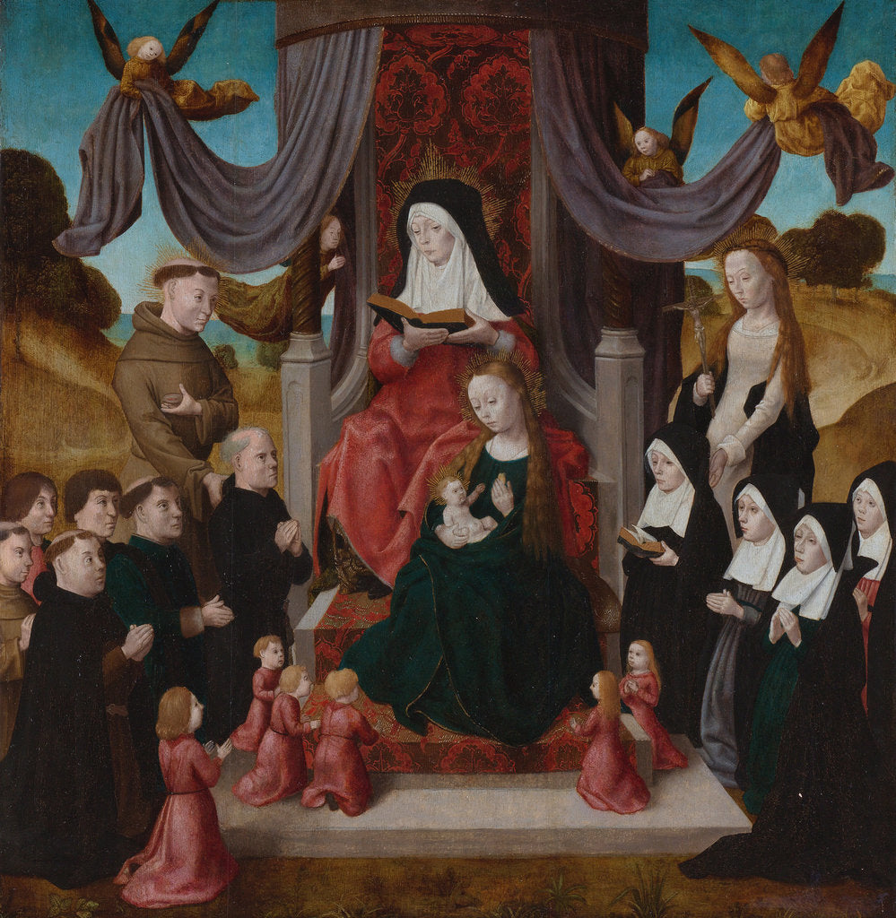 Detail of The Virgin and Child with Saint Anne (Anna Selbdritt), Saints Francis, Lidwina and donors, c. 1490-1 by Netherlandish master