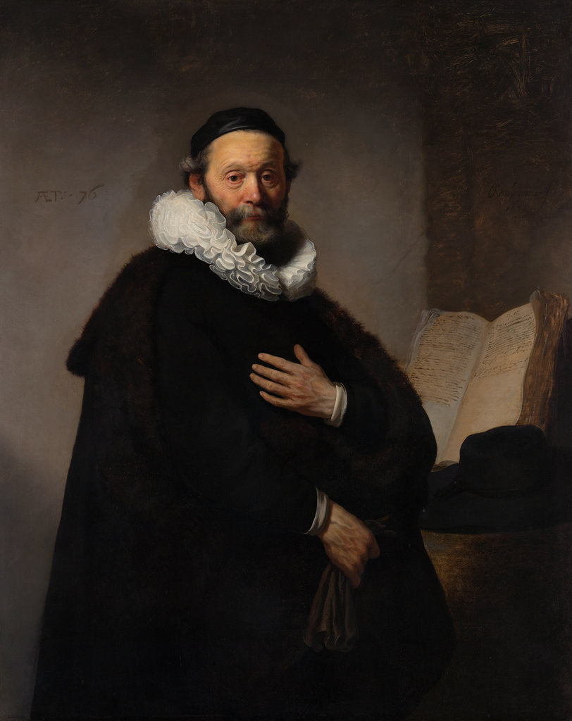 Detail of Portrait of Remonstrant Minister Johannes Wtenbogaert, 1633 by Rembrandt van Rhijn