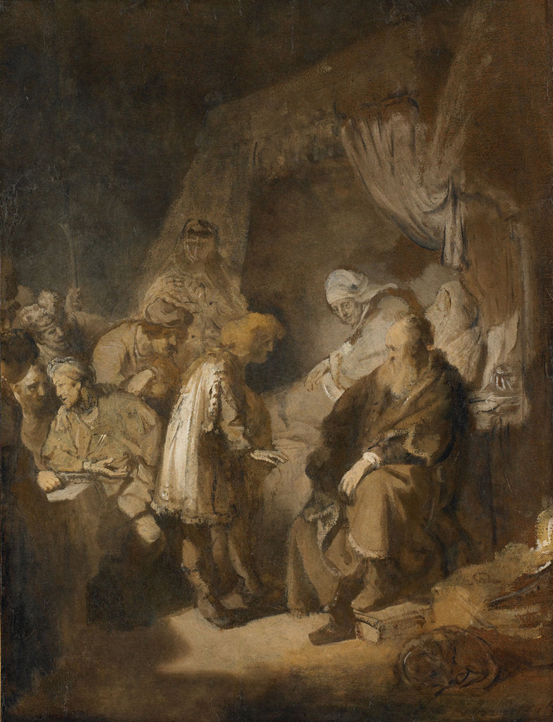 Detail of Joseph relating his dreams to his parents and brothers, 1633 by Rembrandt van Rhijn