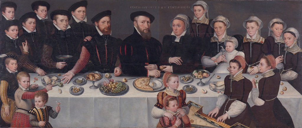 Detail of Family-portrait of Pierre de Moucheron, merchant in Middelburg and Antwerpen, his wife Isabeau de Ge by Anonymous