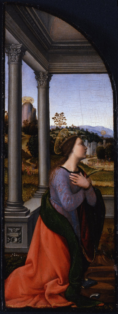 Detail of Triptych, left-hand panel: Saint Catherine of Alexandria, 1500 by Mariotto Albertinelli