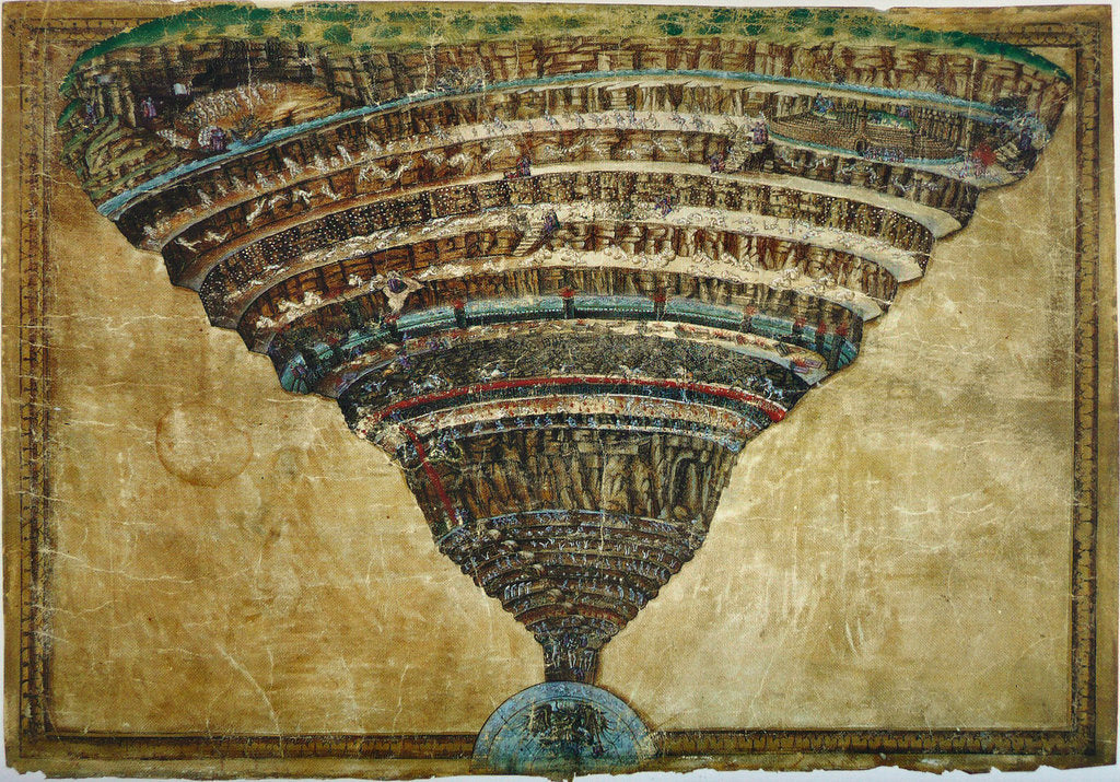 Detail of Illustration to the Divine Comedy by Dante Alighieri (Abyss of Hell), 1480-1490 by Sandro Botticelli