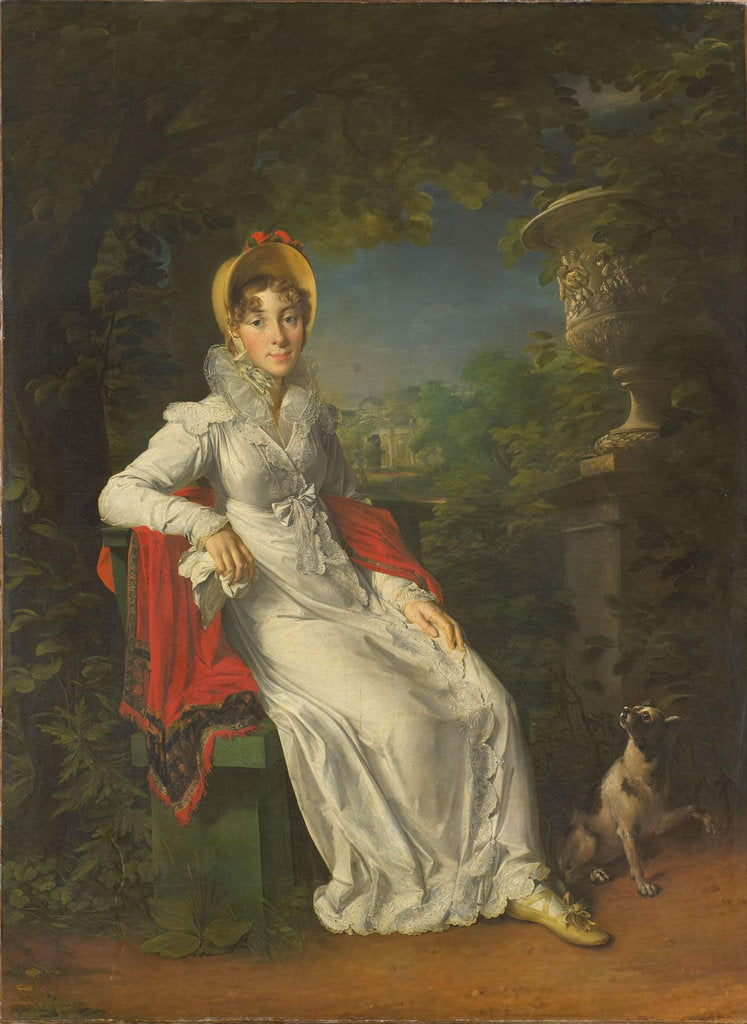 Detail of Caroline Bonaparte, Queen of Naples and Sicily, in the Bois de Boulogne, 1820-1830 by François Pascal Simon Gérard