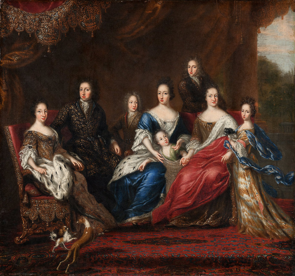 Detail of The Family of Charles XI of Sweden with relatives from the Duchy of Holstein-Gottorp, 1691 by David Klöcker Ehrenstrahl