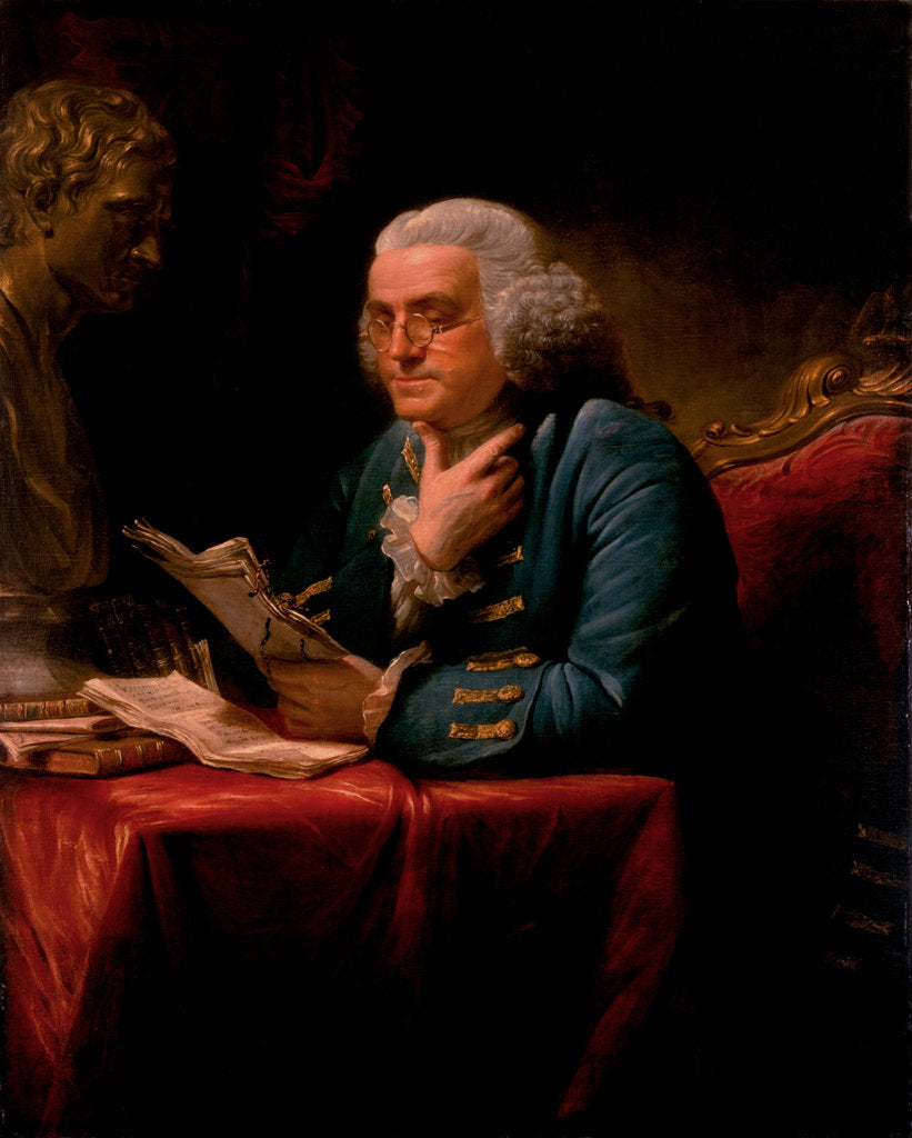 Detail of Portrait of Benjamin Franklin, 1767 by David Martin