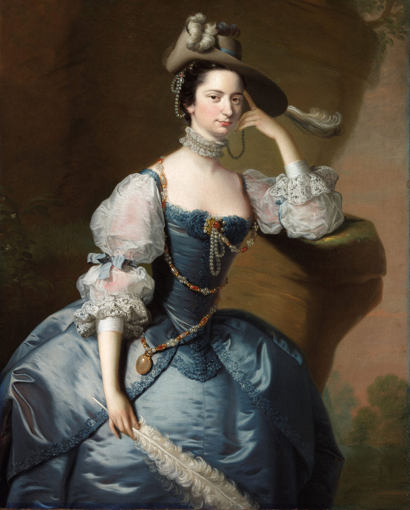 Detail of Portrait of Margaret, Lady Oxenden, c. 1755 by Thomas Hudson