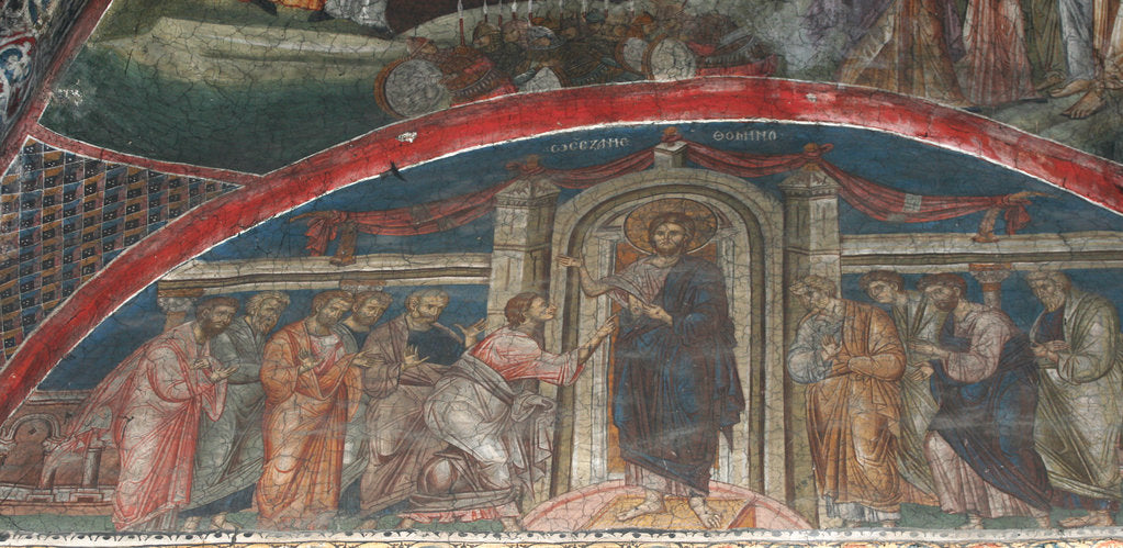 Detail of The Incredulity of Saint Thomas, ca 1350 by Anonymous