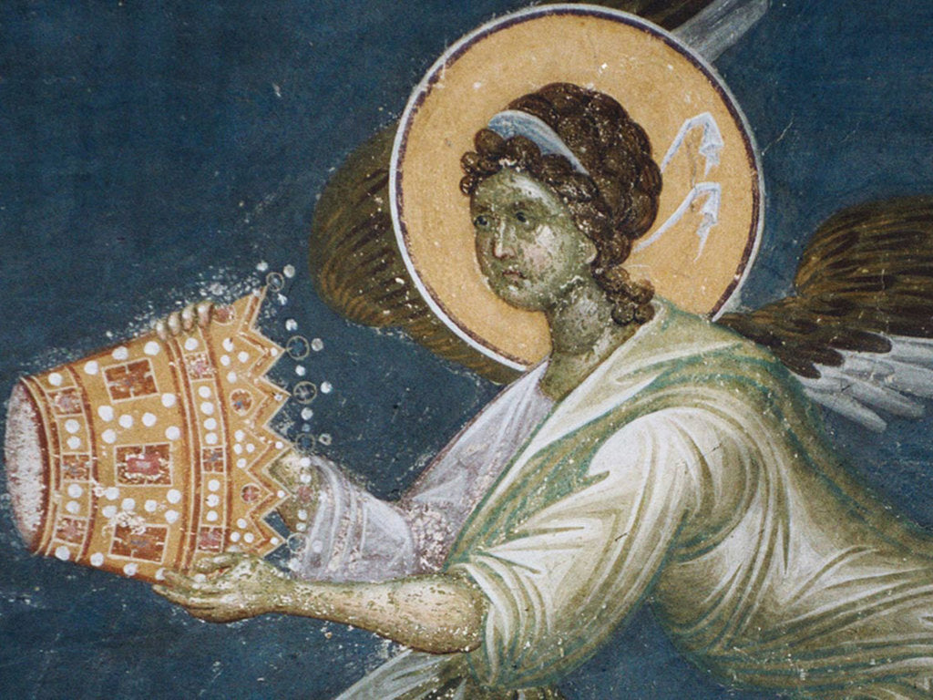 Detail of Angel with the crown, 1321-1322 by Anonymous