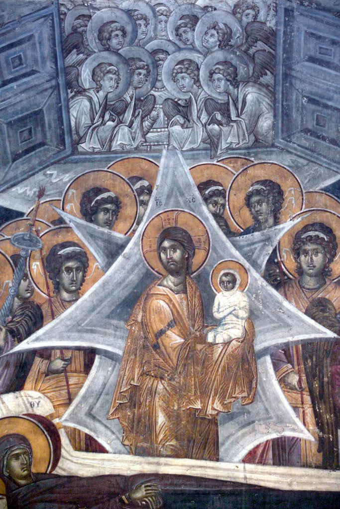 Detail of Christ with the soul of the Virgin at the Gates of Heaven, 1321-1322 by Anonymous