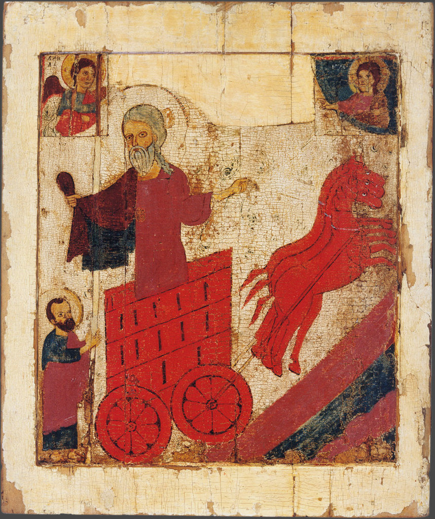Detail of The Prophet Elijah and the Fiery Chariot, 13th century by Russian icon