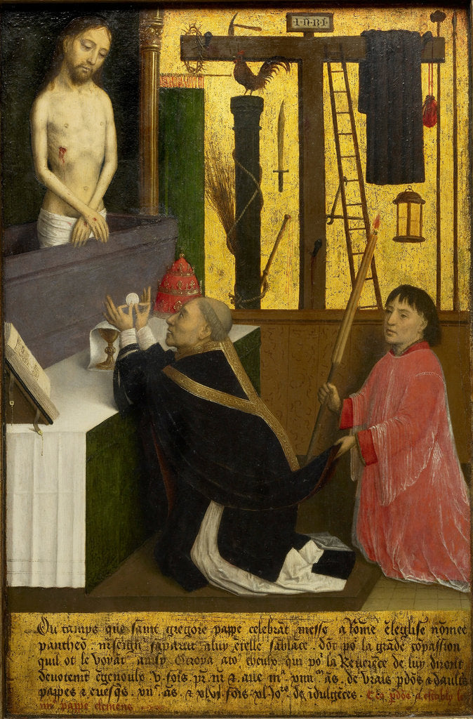Detail of The Mass of Saint Gregory, ca 1460 by Simon Marmion