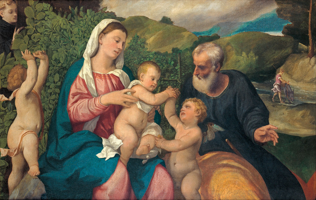Detail of Rest on the Flight into Egypt, 1520s by Bonifacio Veronese