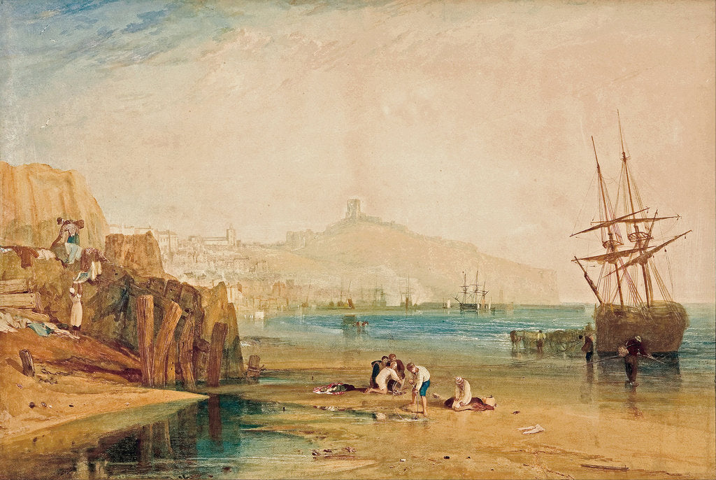 Detail of Scarborough, morning, boys catching crabs, c. 1810 by Joseph Mallord William Turner