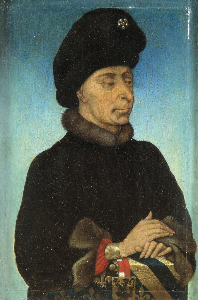 Detail of Portrait of John the Fearless, Duke of Burgundy, Mid of the 15th cen by Netherlandish master