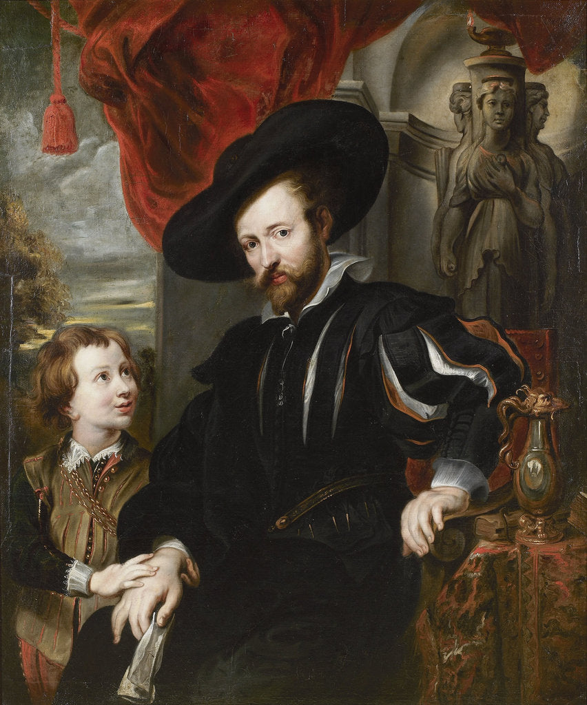 Detail of Portrait of Peter Paul Rubens with his son Albert, Mid of 17th cen by Peter Paul Rubens