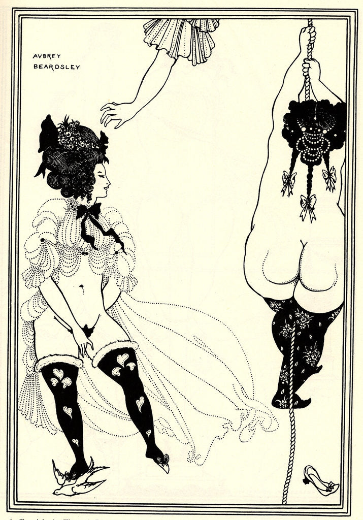 Detail of Two Athenian women in distress. Illustration for The Lysistrata of Aristophanes, 1896 by Aubrey Beardsley