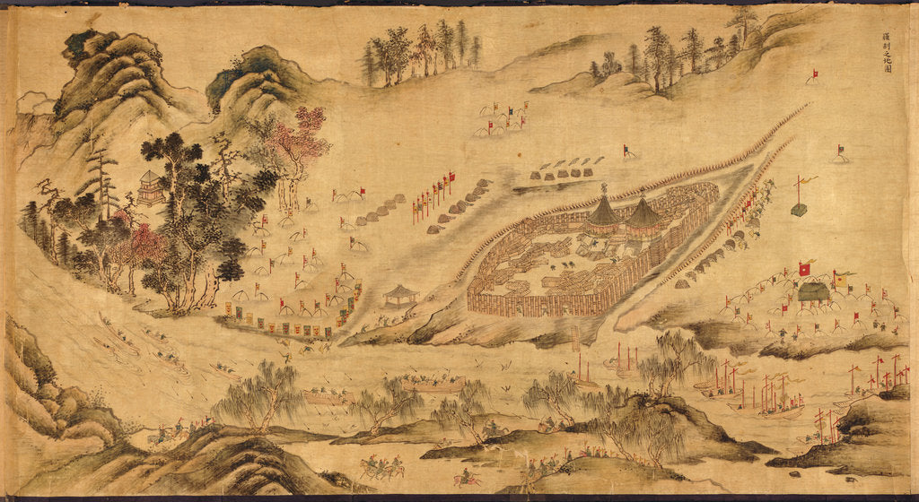 Detail of Map with a Russian camp in Eastern Siberia, 1689-1722 by Chinese Master