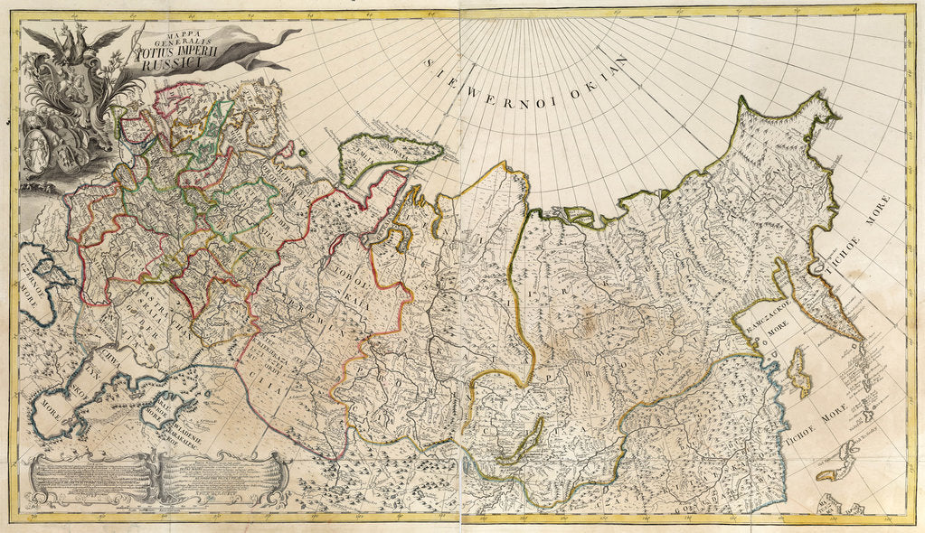 Detail of First General Map of the Russian Empire, 1745 by Anonymous master