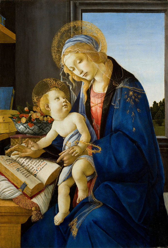 Detail of Madonna of the Book (Madonna del Libro), 1480 by Sandro Botticelli