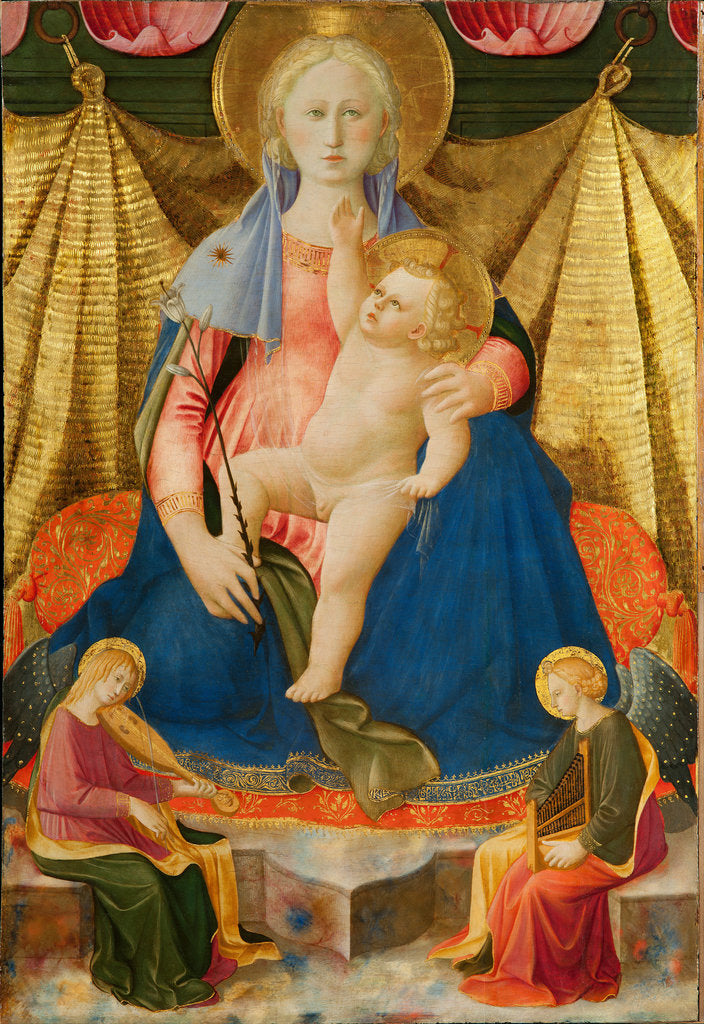 Detail of Madonna of Humility with Two Musician Angels, c. 1450 by Zanobi Strozzi