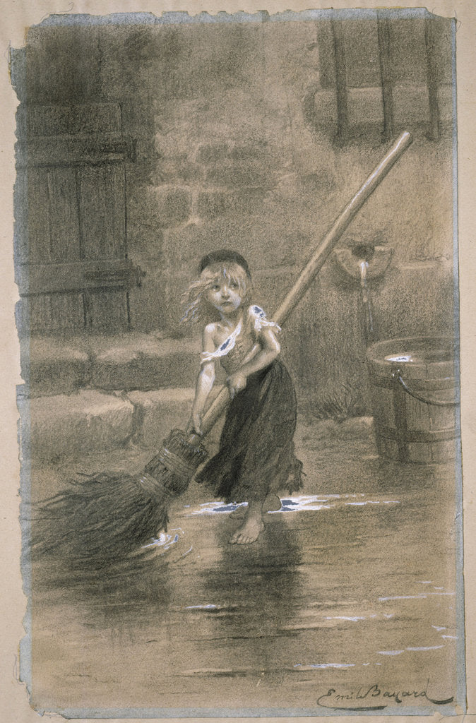 Detail of Cosette. Illustration from Les Misérables by Victor Hugo, 1862 by Émile-Antoine Bayard