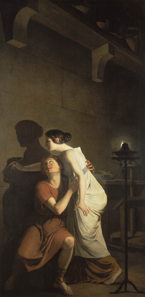 Detail of Dibutades, or the Origin of Drawing, 1791 by Joseph-Benoît Suvée