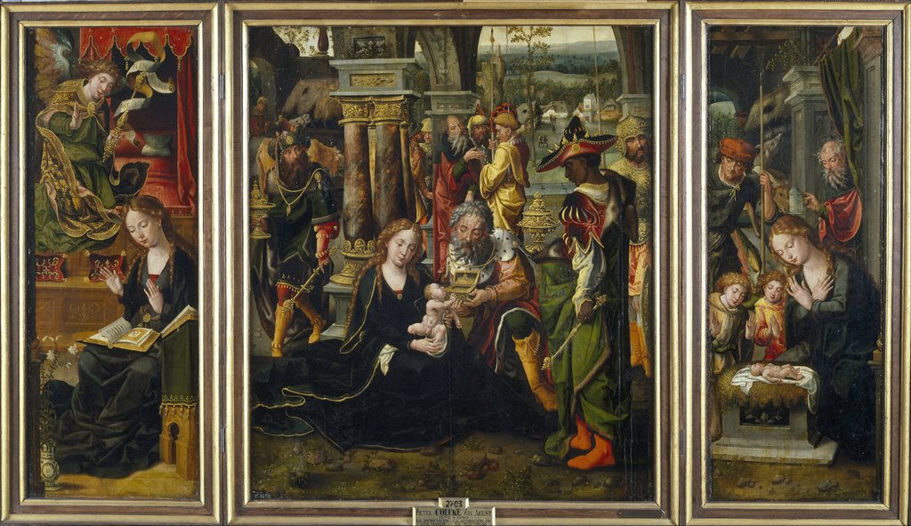 Detail of The Annunciation. The Adoration of the Magi. The Adoration of the Shepherds, Second Quarter of the 1 by Pieter Coecke van Aelst the Elder