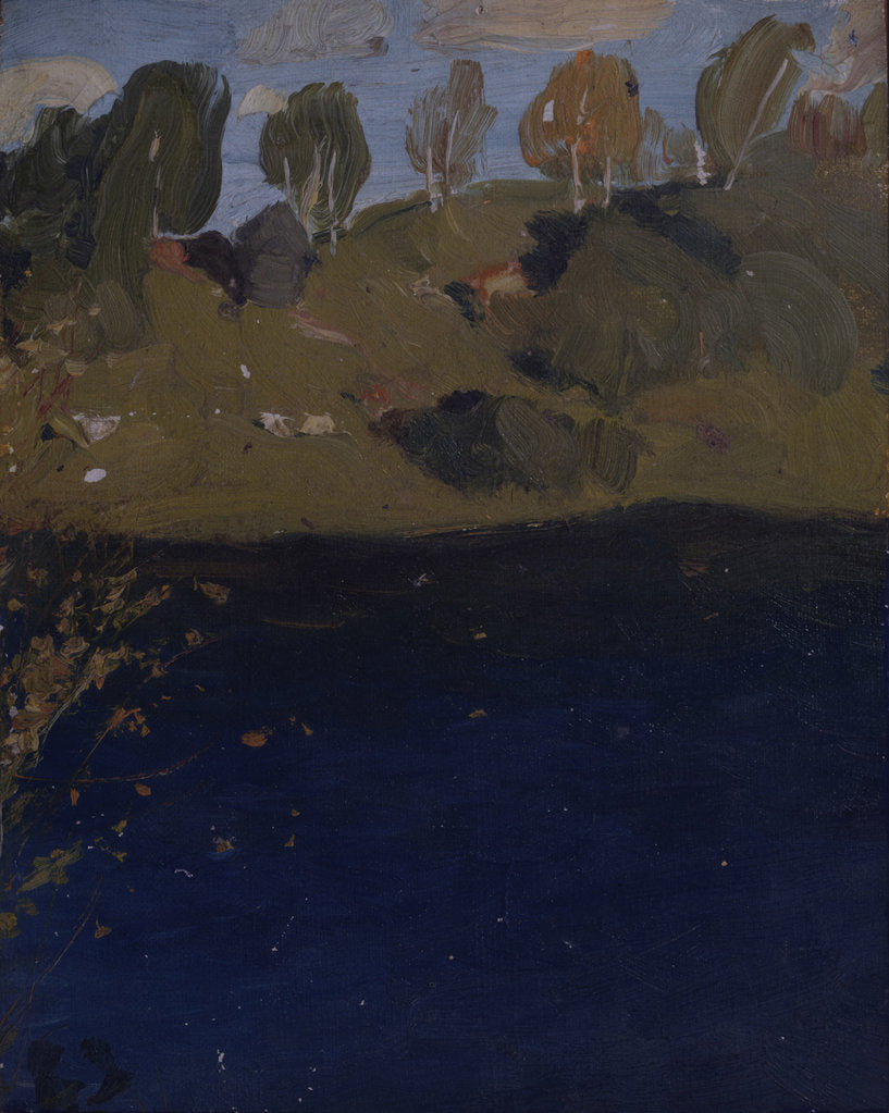Detail of At a lake. Autumn, 1890s by Isaak Ilyich Levitan