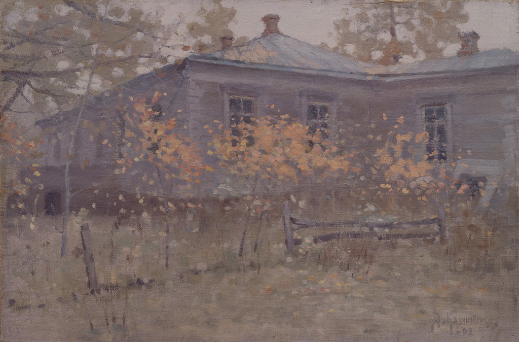 Detail of A Country house in autumn, 1902 by Jakov Jakovlevich Kalinichenko