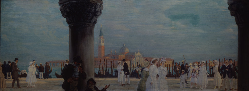 Detail of Promenade in Venice, 1907-1908 by Boris Michaylovich Kustodiev