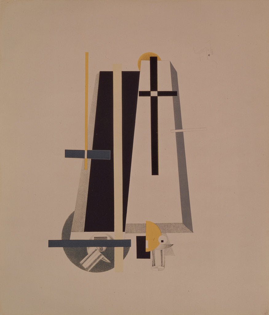 Detail of Coffin-makers. Figurine for the opera Victory over the sun by A. Kruchenykh, 1920-1921 by El Lissitzky