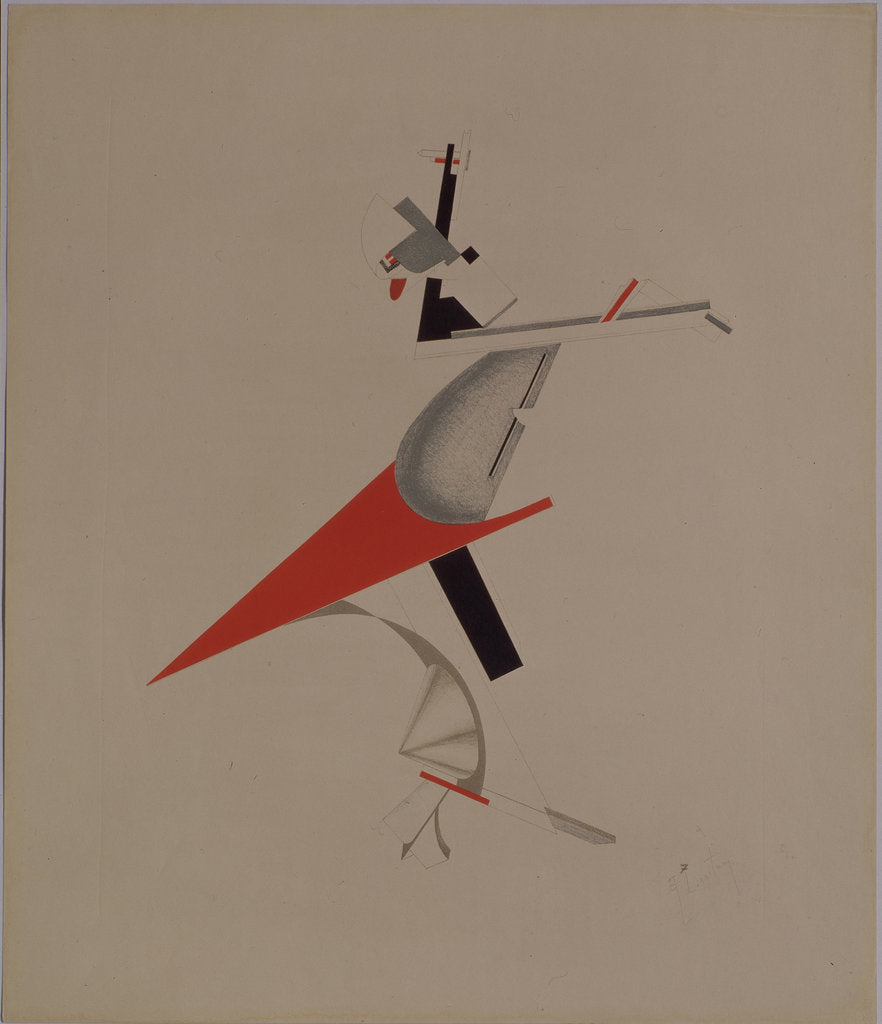 Detail of Ruffian. Figurine for the opera Victory over the sun by A. Kruchenykh, 1920-1921 by El Lissitzky