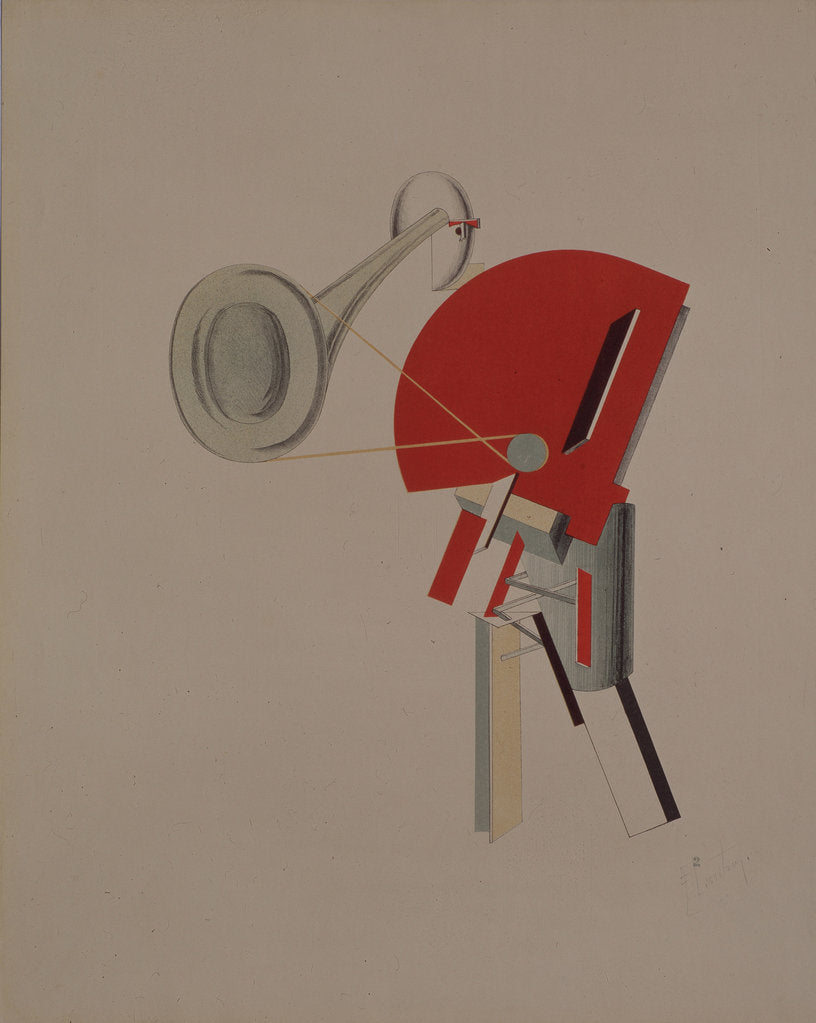 Detail of Reciter. Figurine for the opera Victory over the sun by A. Kruchenykh, 1920-1921 by El Lissitzky