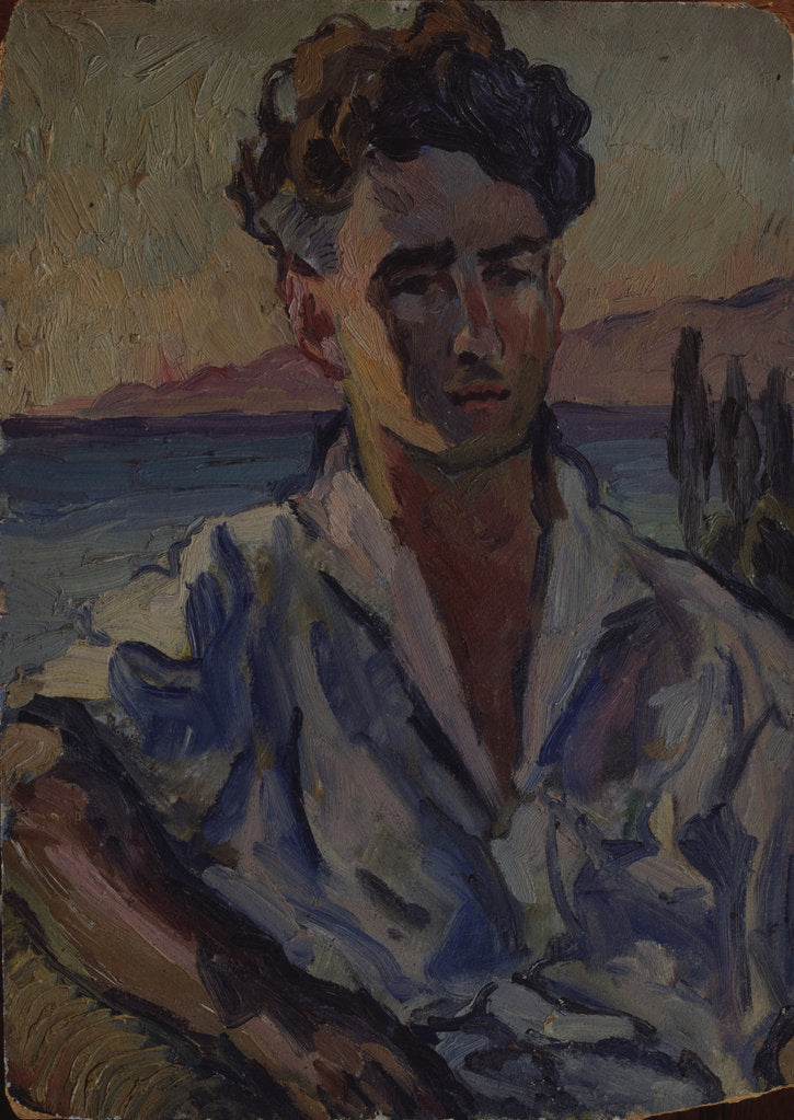 Detail of Portrait of the poet Josef Utkin, 1931 by Aristarkh Vasilyevich Lentulov