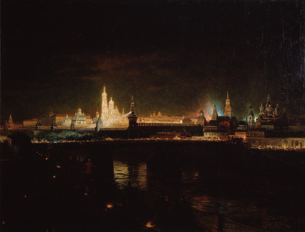 Detail of Illumination of the Moscow Kremlin, 1883 by Oskar Adolfovich Hofman