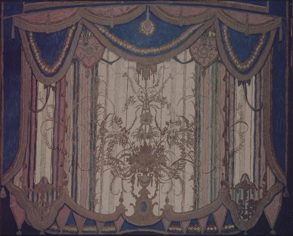 Detail of Design of curtain for the theatre play The Masquerade by M. Lermontov, 1917 by Alexander Yakovlevich Golovin
