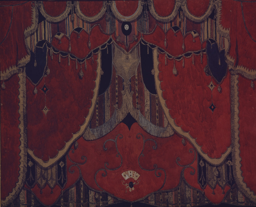 Detail of Design of main curtain for the theatre play The Masquerade by M. Lermontov, 1917 by Alexander Yakovlevich Golovin