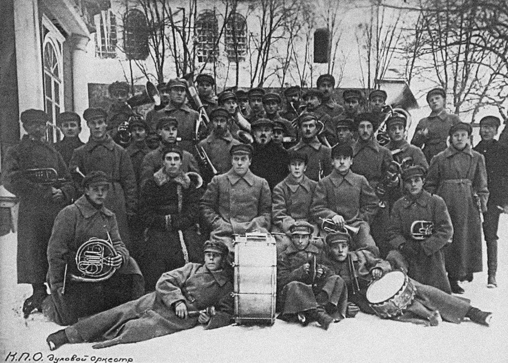 Detail of Concert band of the Solovki prison camp by Anonymous